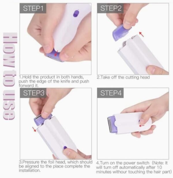 Finishing Touch Hair Remover Rechargeable Instant Painless Facial Body Hair Trimmer Shaver for Men and Women Hair Removal Tool for Face and Body - Image 5
