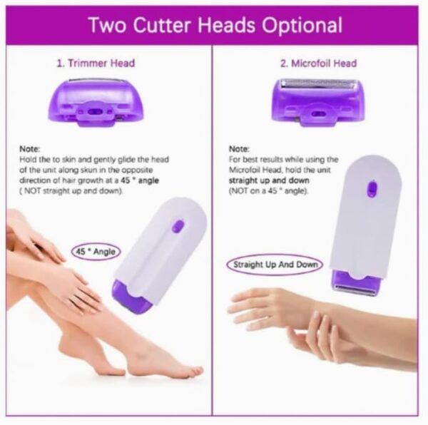 Finishing Touch Hair Remover Rechargeable Instant Painless Facial Body Hair Trimmer Shaver for Men and Women Hair Removal Tool for Face and Body - Image 7