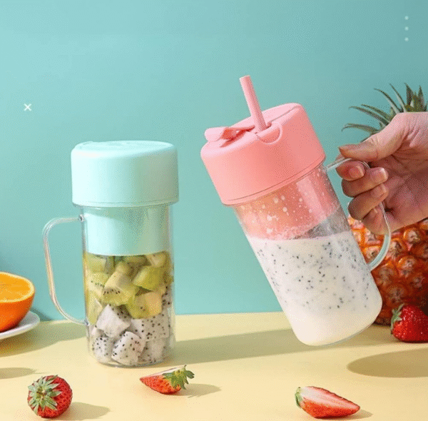 Portable Juicer Blenders For Smoothies And Juices, USB Rechargeable Mini Juicer Bottle Mixer Shake Maker Machine With 1800Mah Rechargeable Battery, Smoothie Blender - Image 3