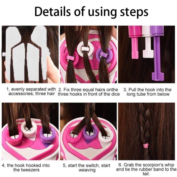Electric Hair Braiding Machine Hair Beauty Fashion Salon Toy Kit| Educational Toy for Kids | Fun & Learning Toy Set - Image 6