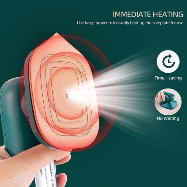 Holiv Portable Mini Steam Iron, Handheld Garment Steamer, Green - Image 2