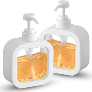 LOOKIT Plastic Empty Bottle Soap Dispenser for Bathroom Kitchen Large-Capacity Dispensing Bottled Hand Soap Dish Soap Shower Gel Shampoo Washing Powder...