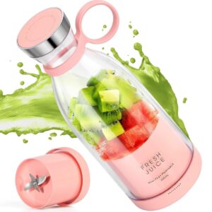 Portable Juice Blender, Juicer Bottle Mixer, Juice Maker, Fruit Juicer Machine Electric, USB Rechargeable Personal Size Mini Juicer Grinder for Juices, Shakes