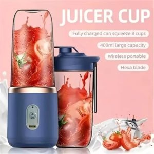 Portable USB Rechargeable Blender Bottle | Mini Smoothie Maker for Travel & Gym | 6 Blade Powerful Juice