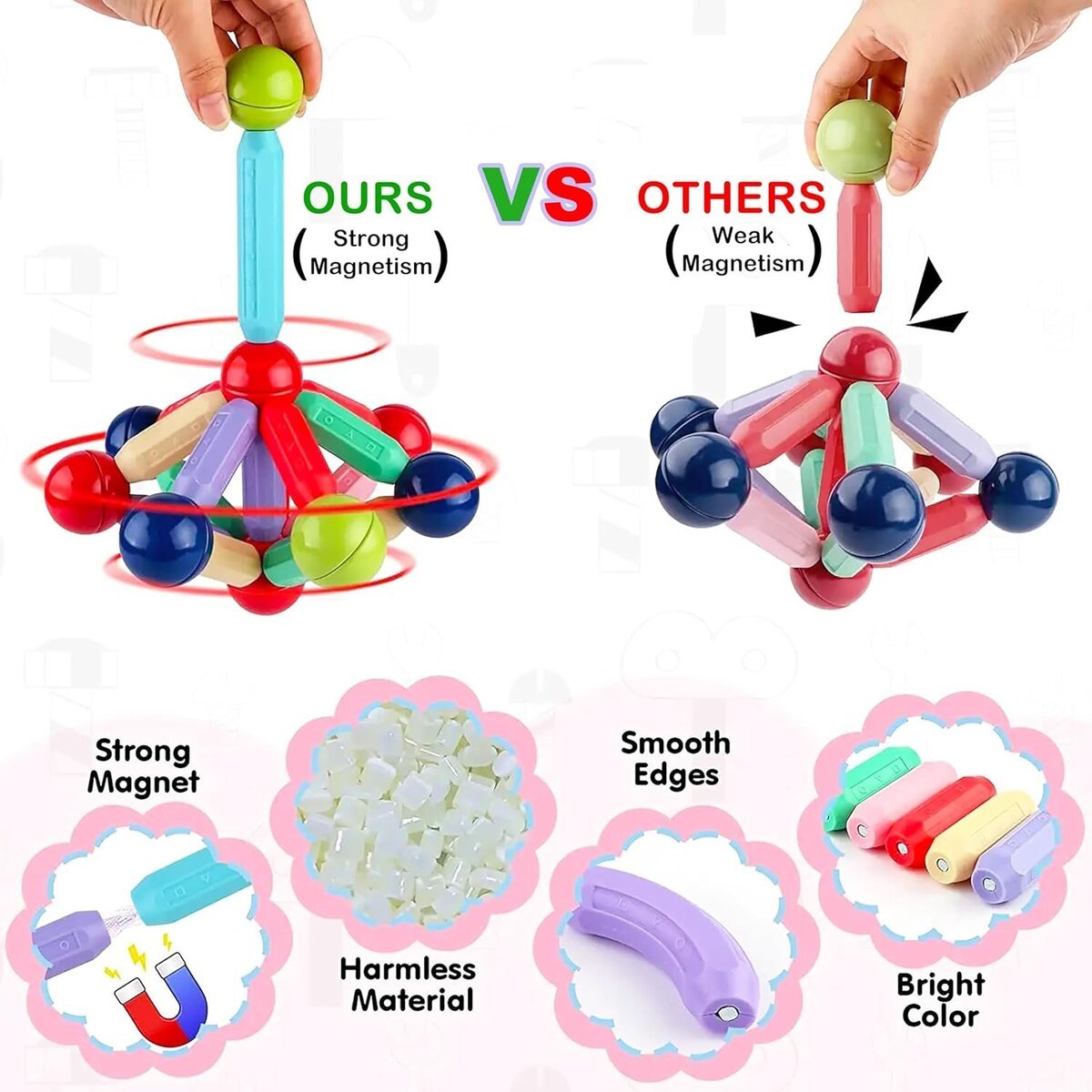 Magnetic Sticks Building Blocks Set for Kids - 2 Magnetic Sticks Building Blocks Set for Kids - - Image 2