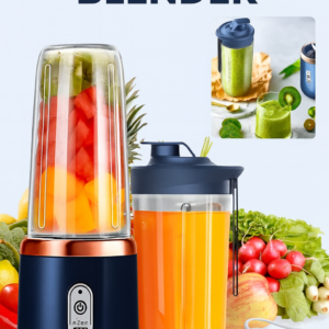 Portable USB Rechargeable Blender Bottle | Mini Smoothie Maker for Travel & Gym | 6 Blade Powerful Juice