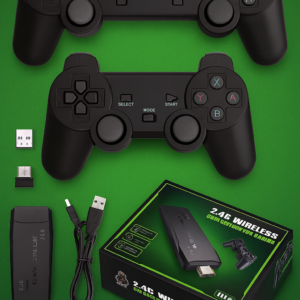 4K Game Stick Lite Wireless Gaming Console – 2 Wireless Controllers | Retro TV Game Stick with 10,000+ Classic Games | Plug & Play HDMI Gaming System