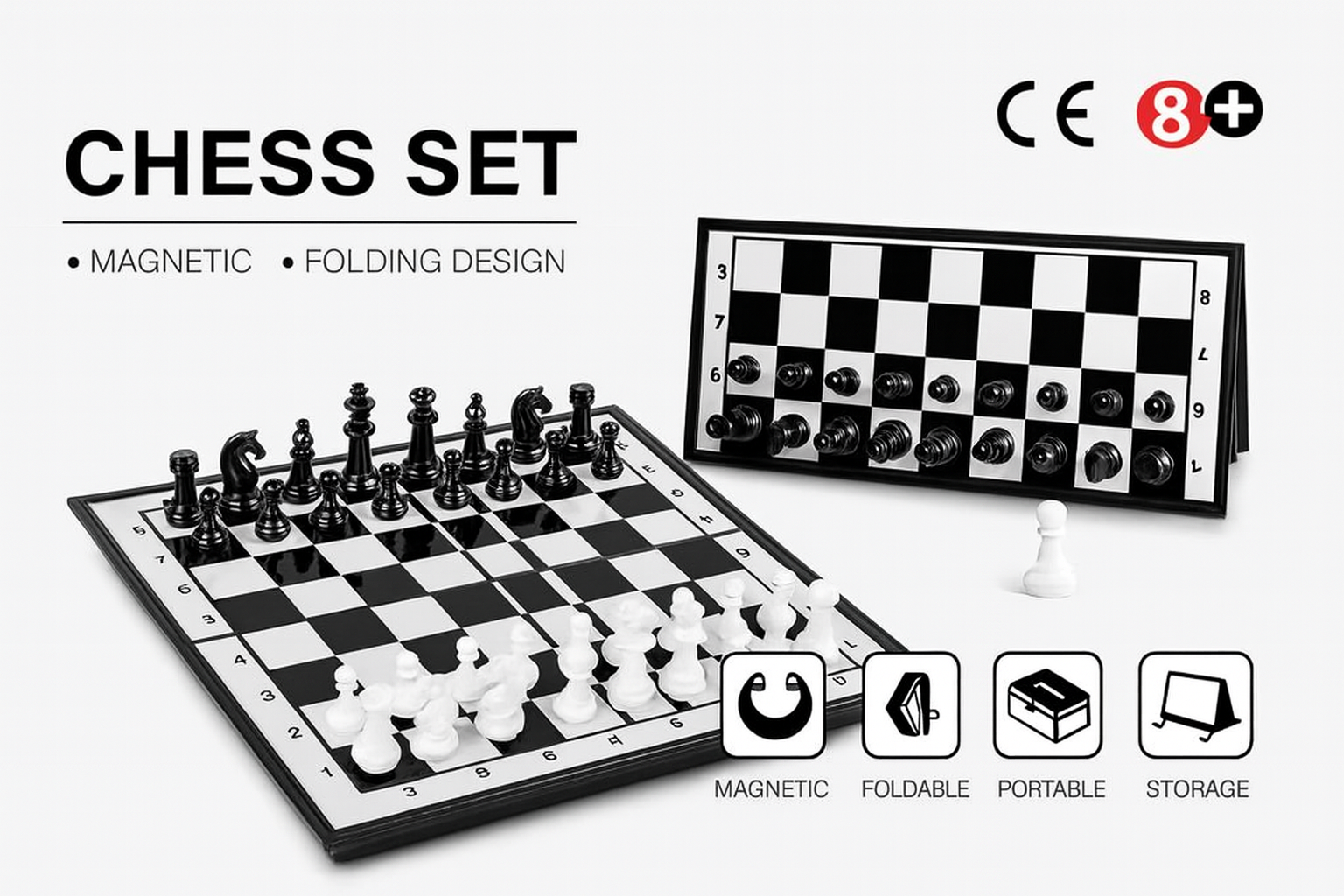 Magnetic Foldable Chess Set: 1 Magnetic Foldable Chess Set: