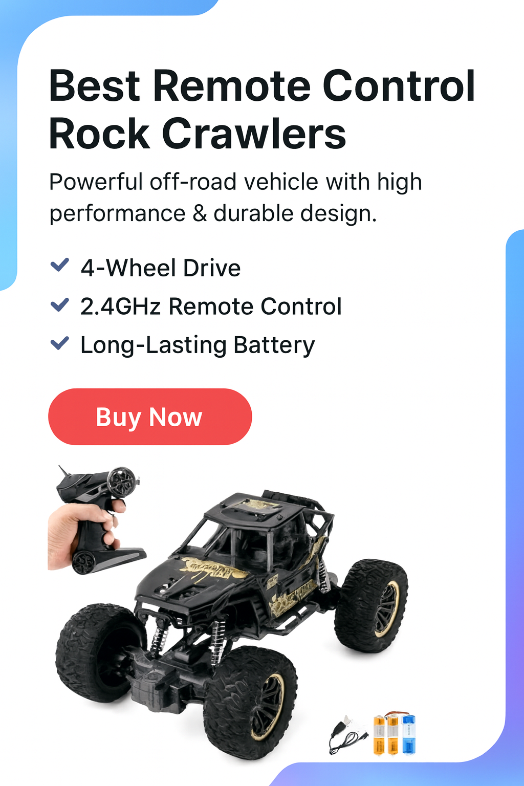 Remote Control Car for Kids Rock Crawler 4 Remote Control Car for Kids Rock Crawler - Image 4