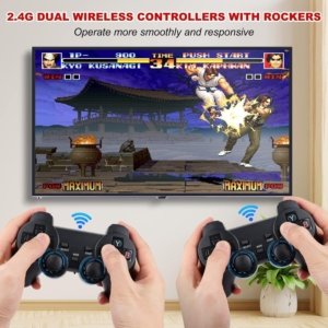 4K Game Stick Lite Wireless Gaming Console – 2 Wireless Controllers | Retro TV Game Stick with 10,000+ Classic Games | Plug & Play HDMI Gaming System