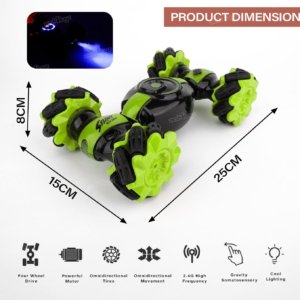 Gesture Sensor Stunt Car for Kids – 360° RC Drift Car with LED Lights & Hand Control.