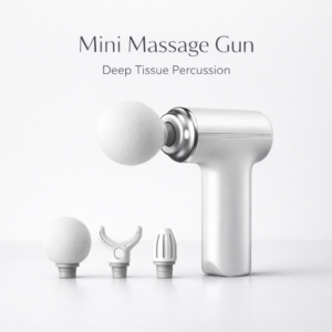 Home 18 Mini Massage Gun Deep Tissue Percussion Portable Muscle Massager with 4 Heads
