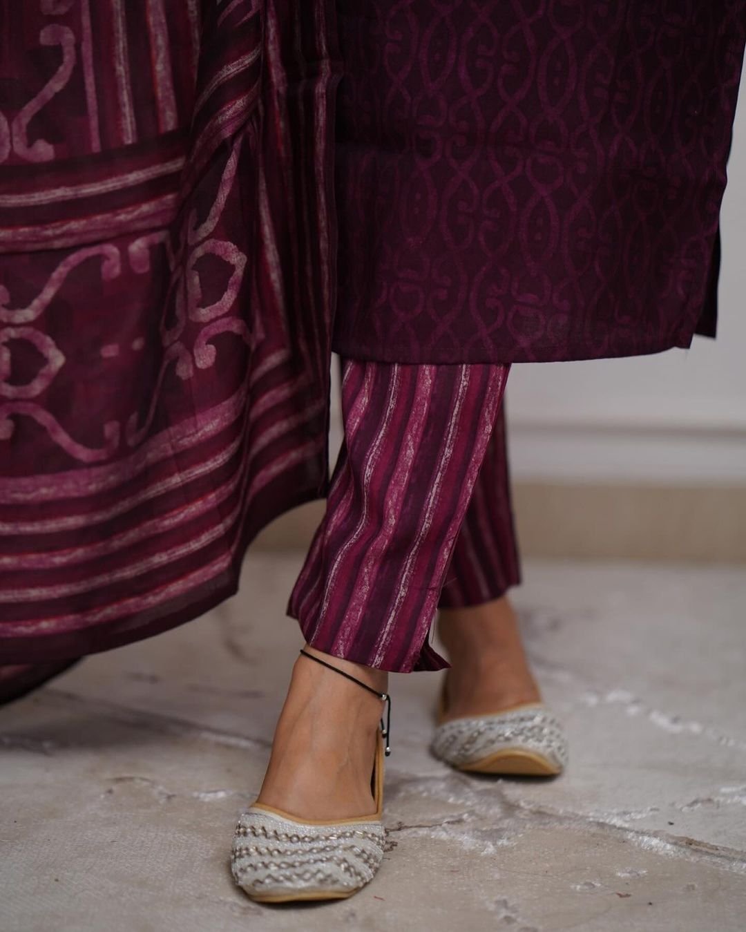 Wine Purple Elegant Kurta Set with Dupatta 7 Wine Purple Elegant Kurta Set with Dupatta