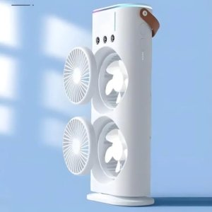 Portable Mini Air Cooler Fan | USB Rechargeable Dual Fan | Personal Cooling Device for Home, Office & Travel