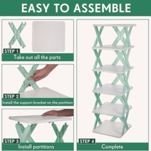 SpaceSaver 6-Tier Foldable Shoe Rack