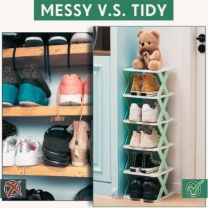 SpaceSaver 6-Tier Foldable Shoe Rack