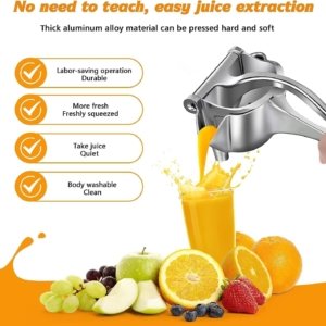 Premium Stainless Steel Hand Press Juicer for Fresh Citrus Juice.