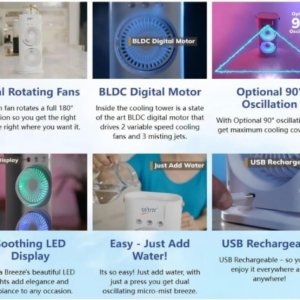 Portable Mini Air Cooler Fan | USB Rechargeable Dual Fan | Personal Cooling Device for Home, Office & Travel