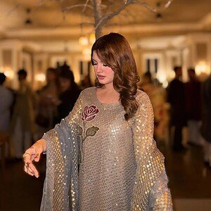Silver Bloom Embroidered Suit Set