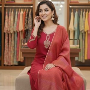 Royal Red Festive Kurta Set