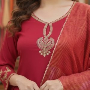 Royal Red Festive Kurta Set