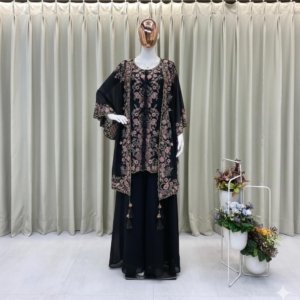 Black Rose Cape-Style Kurta