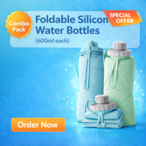 Silicone Travel Water Bottles  (Pack of 2)