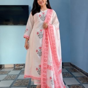 Summer Special Hand Block Print Cotton Ghera 3 piece Set collection is Arrived