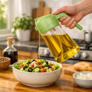 Premium Glass Oil Dispenser Bottle with Handle & Pour Spout – Leakproof Kitchen Oil Container | Bulk Deal Pack