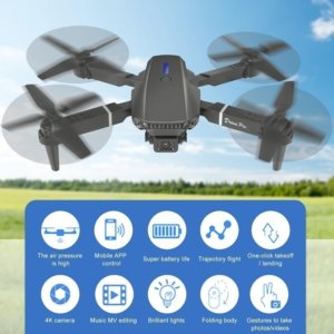 4K HD Camera Foldable Drone with Dual Battery & Remote Control – WiFi FPV Drone for Beginners and Professionals