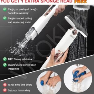 2-in-1 Portable Window Glass Cleaner Squeegee | Streak-Free Cleaning Tool for Home & Car
