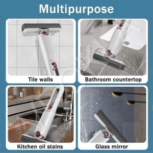 2-in-1 Portable Window Glass Cleaner Squeegee | Streak-Free Cleaning Tool for Home & Car Multi-Purpose Glass Cleaning Squeegee | Window, Mirror & Bathroom Cleaner Portable Window Wiper Cleaner | Shower Glass, Mirror & Car Windshield Tool Professional Glass Squeegee Cleaner | Household Cleaning Essential Handheld Window Cleaning Tool | Streak-Free Shine for Every Surface