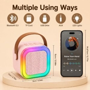 RGB Portable Bluetooth Speaker | Wireless HD Sound Speaker with LED Lights & Long Battery Life (Multi Colour)