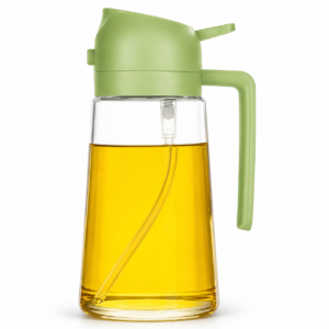 Premium Glass Oil Dispenser Bottle with Handle & Pour Spout – Leakproof Kitchen Oil Container