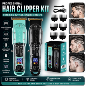 Lowest price product 30 Professional Hair Clipper & Beard Trimmer Kit | Cordless T-Blade Hair Cutting Machine with LED Display