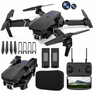 Foldable 4K Dual Camera Drone with Remote Control | WiFi Live View | 2 Cameras | 2 Batteries | Portable HD Aerial Photography Drone