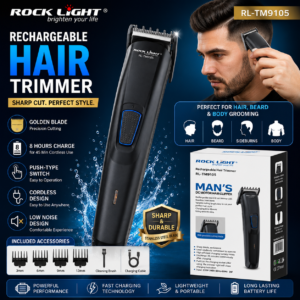 Lowest price product 40 Rock Light RL-TM9105 Rechargeable Hair Trimmer | Professional Cordless Beard & Hair Clipper for Men