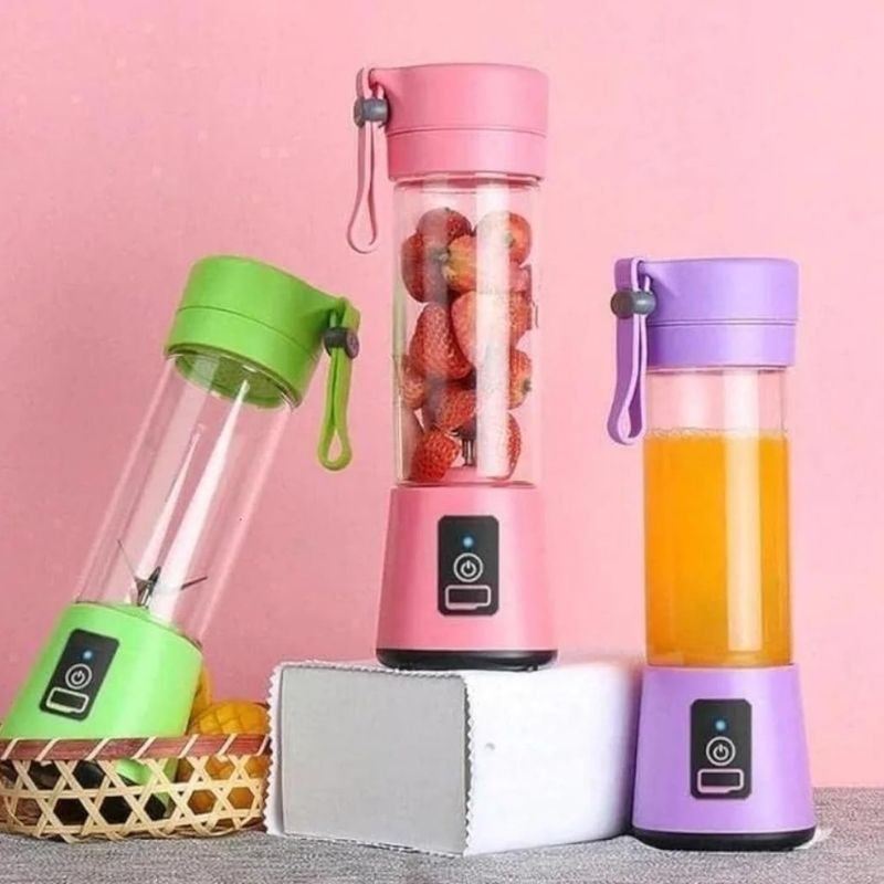 Portable Mini Juicer Blender Bottle | USB Rechargeable Smoothie Maker | 30 Sec Quick Blend for Gym, Travel & Home (Multi Colour).