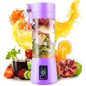 Portable Mini Juicer Blender Bottle | USB Rechargeable Smoothie Maker | 30 Sec Quick Blend for Gym, Travel & Home (Multi Colour).