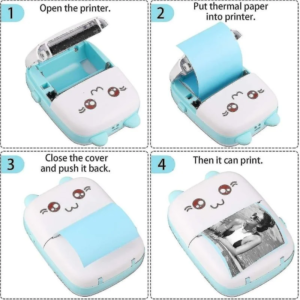 Mini Bluetooth Thermal Printer with 8 Paper Rolls, Stickers & Carry Bag | Portable Ink-Free Wireless Printer for Android, iOS, Labels, Notes & Photos