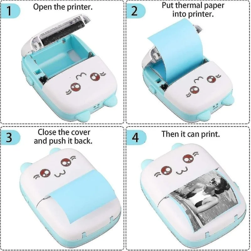 Mini Bluetooth Thermal Printer with 8 Paper Rolls, Stickers & Carry Bag | Portable Ink-Free Wireless Printer for Android, iOS, Labels, Notes & Photos 3 Mini Bluetooth Thermal Printer with 8 Paper Rolls, Stickers & Carry Bag | Portable Ink-Free Wireless Printer for Android, iOS, Labels, Notes & Photos - Image 3