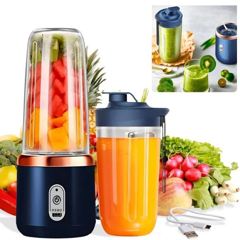 Portable Electric Juicer Blender with 6 Blades, 3 Speed Modes & USB Rechargeable 1500mAh Battery | Mini Smoothie Maker for Home, Office, Gym & Travel 1 Portable Electric Juicer Blender with 6 Blades & USB Rechargeable Battery