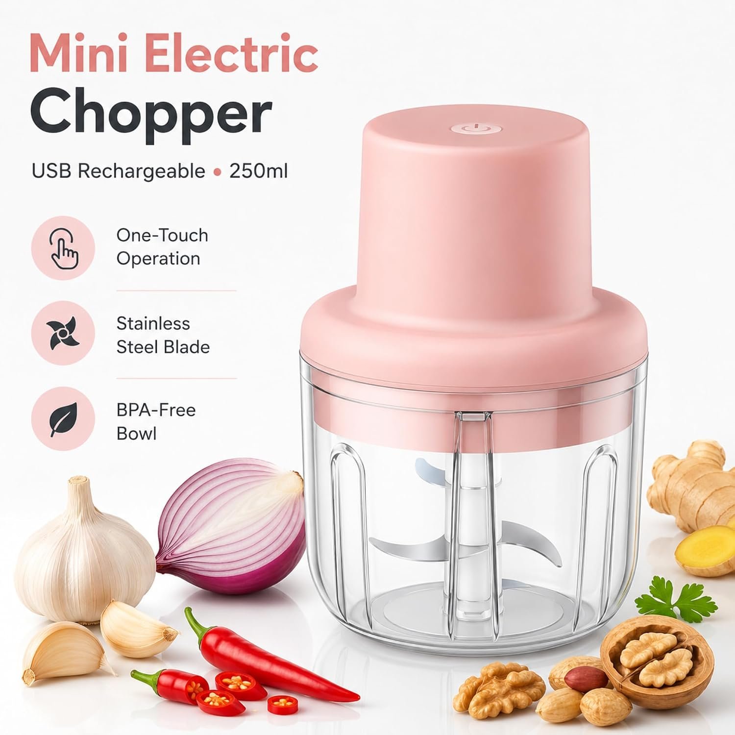 Mini Electric Chopper | Compact Food Processor for Quick & Easy Chopping
