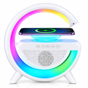3-in-1 RGB LED Lamp Bluetooth Speaker with Wireless Charging | Stylish Smart Desk Light & Music Speaker