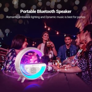 3-in-1 RGB LED Lamp Bluetooth Speaker with Wireless Charging | Stylish Smart Desk Light & Music Speaker