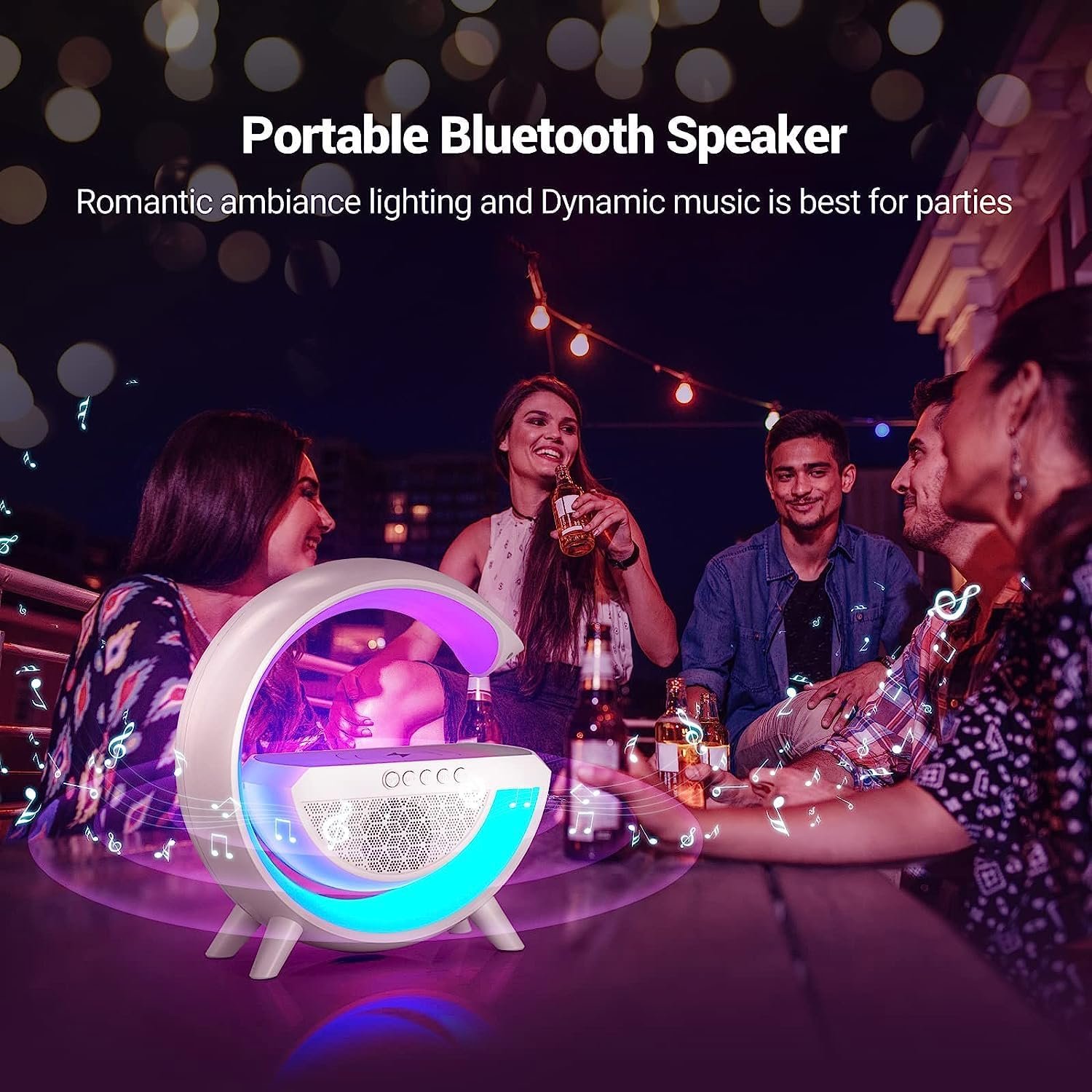 3-in-1 RGB LED Lamp Bluetooth Speaker with Wireless Charging | Stylish Smart Desk Light & Music Speaker
