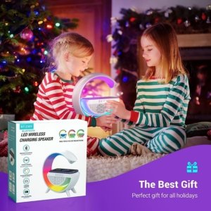 3-in-1 RGB LED Lamp Bluetooth Speaker with Wireless Charging | Stylish Smart Desk Light & Music Speaker