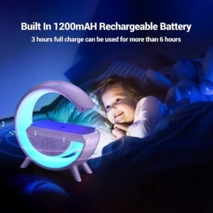 3-in-1 RGB LED Lamp Bluetooth Speaker with Wireless Charging | Stylish Smart Desk Light & Music Speaker