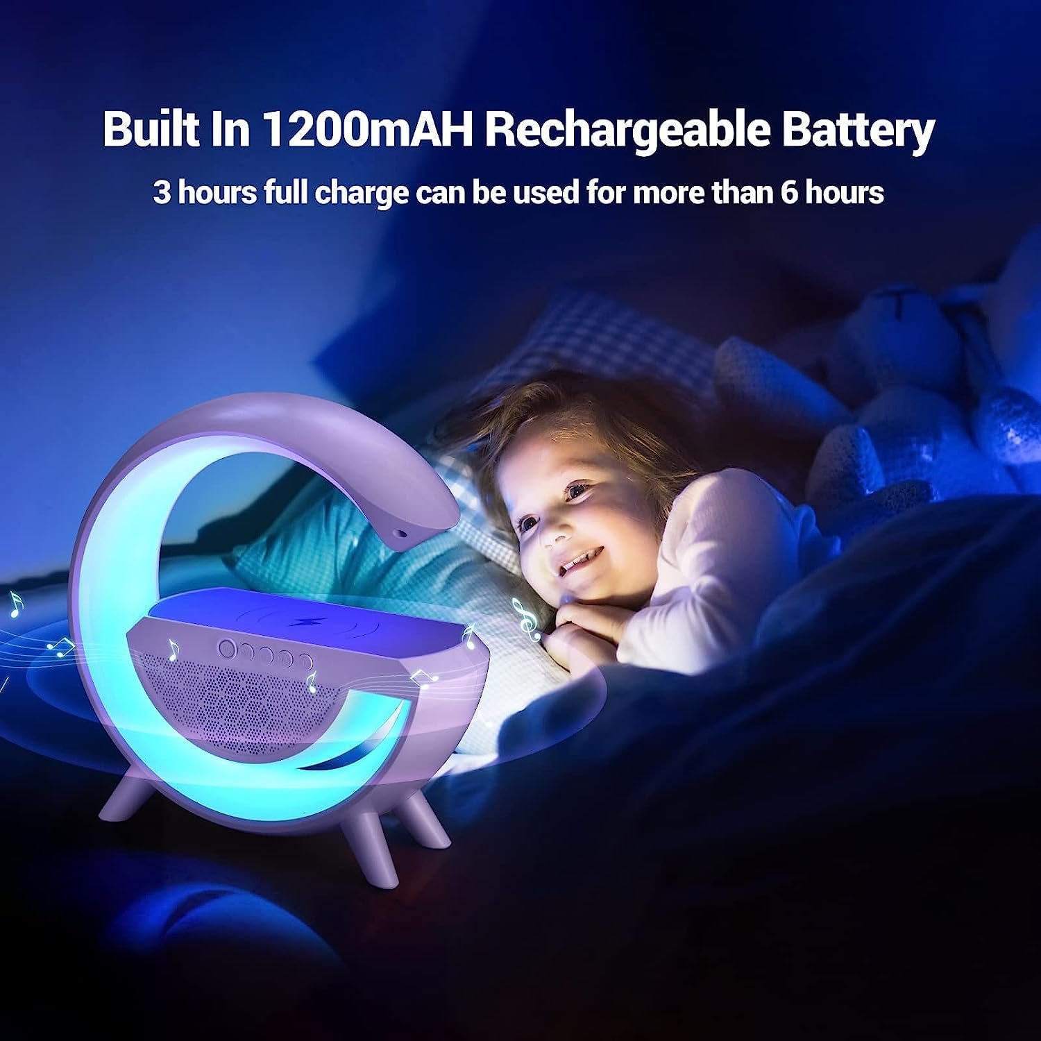 3-in-1 RGB LED Lamp Bluetooth Speaker with Wireless Charging | Stylish Smart Desk Light & Music Speaker