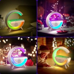 3-in-1 RGB LED Lamp Bluetooth Speaker with Wireless Charging | Stylish Smart Desk Light & Music Speaker